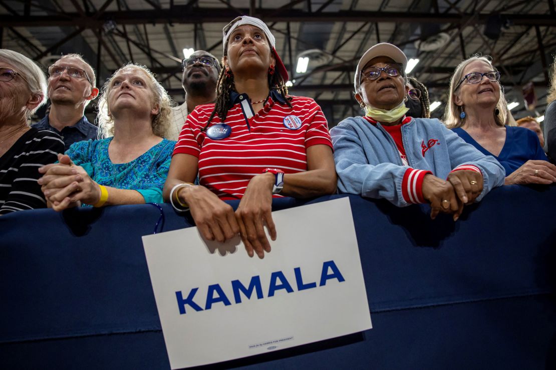 Harris supporters attend a campaign event in West Allis, Wisconsin, on July 23, 2024.