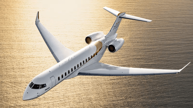 This image shows a Bombardier business jet.