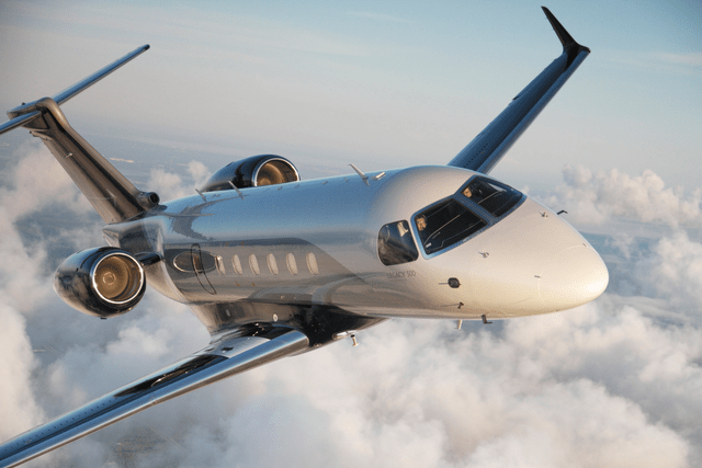 This image shows an Embraer business jet.